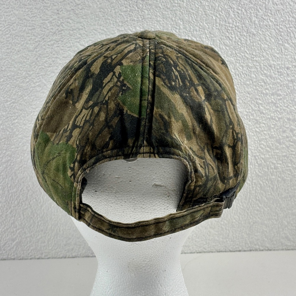 Duck Bay Camouflage Hat Mens OSFM Green Brown Strapback Woodland Camo Padded - Picture 5 of 6